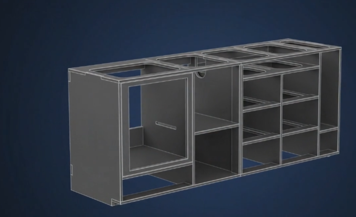 3D CAD model of caravan cabinetry